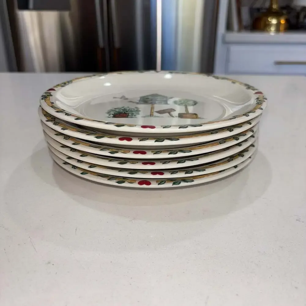 Thomson Pottery Birdhouse Pattern Salad Plates (Set of 6)